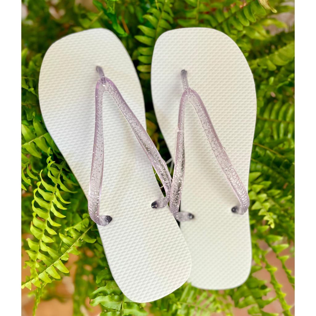 Chinelo Feminino Bico Quadrado Glitter