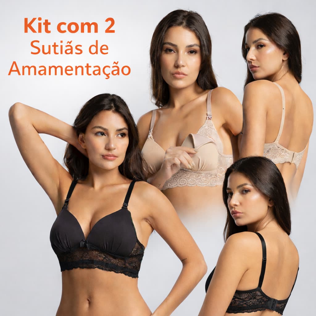 Kit 2 Sutiãs Amamentação Bojo Soft Anatômico Conforto Premium Maternidade