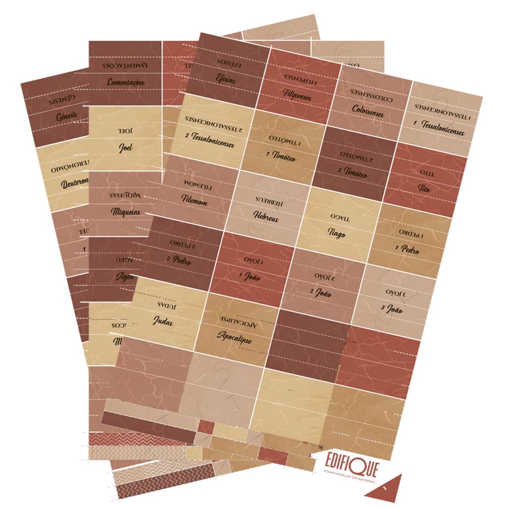 Abas Adesivas Para Bíblia Marcador Índice Tons Terrosos Pacote Com 3