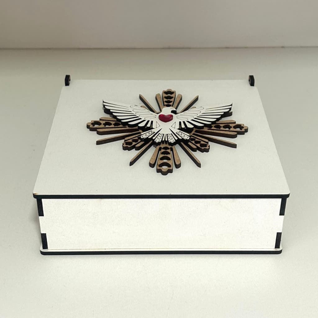 Caixa Batizado Tampa Fixa 15x15x5 - Espírito Santo, Convite