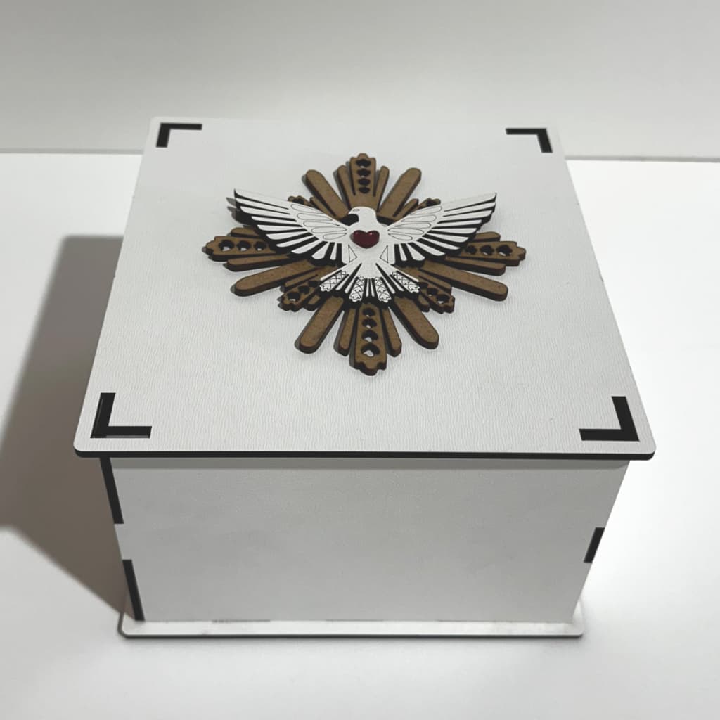 Caixa Batizado Personalizada 16X16X10 p/ 1 caneca - Espírito Santo, Convite, Batismo, Batizado