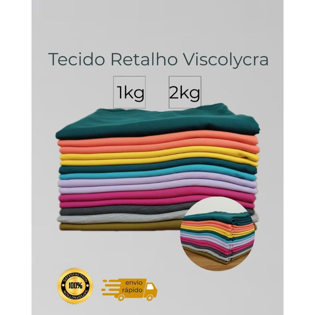 Tecido Retalho Viscolycra - Ideal para camisetas, blusas, vestidos, pijamas.