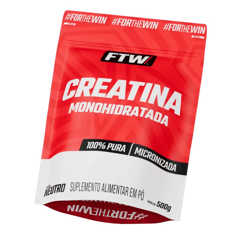 FTW Creatina Monohidratada Refil 500g - Energia, Força Muscular 100% Pura - Sabor Neutro