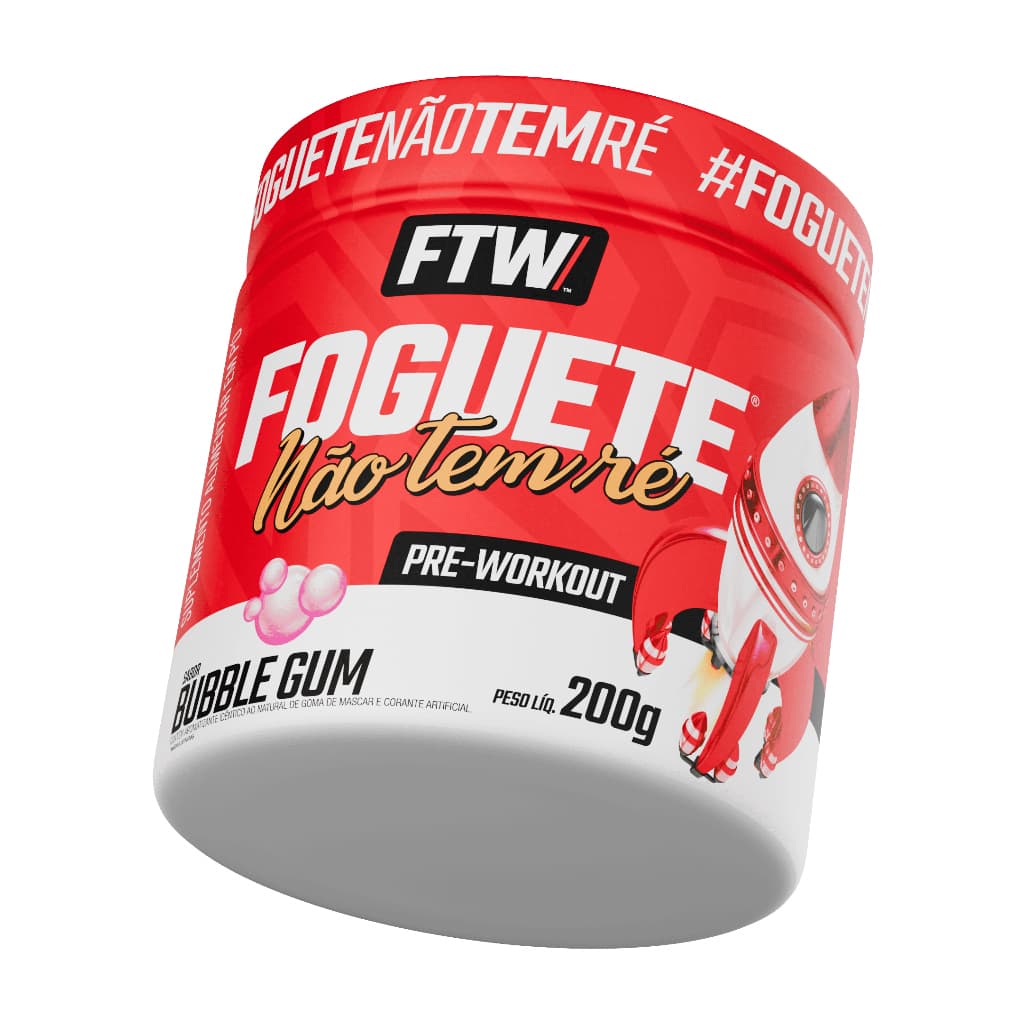 FTW Foguete Não Tem Ré Pote 200g - Suplemento com Creatina, Cafeína, Beta alanina, taurina, arginina