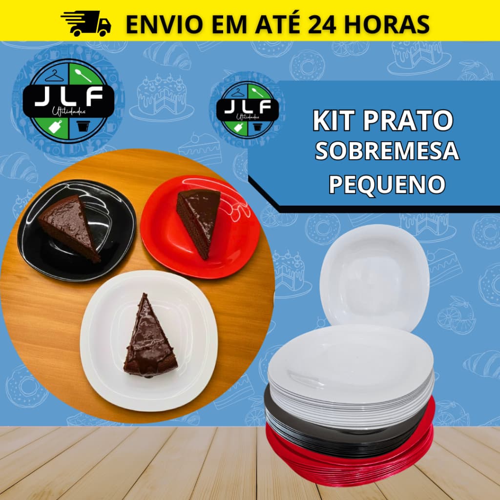 KIT 10/20/30/50 PRATO PLÁSTICO PARIS SOBREMESA PEQUENO ESCOLA/FESTA/CRECHE/ANIVERSÁRIO/RESTAURANTE NÃO DESCARTÁVEL