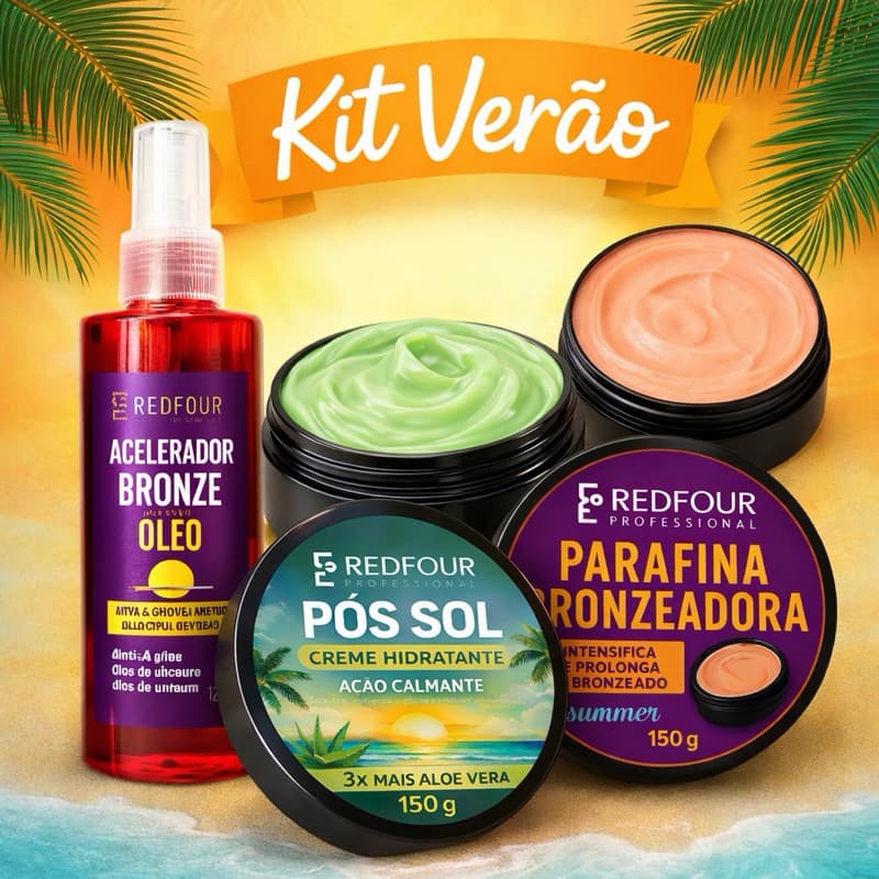 Kit Verão REDFOUR Bronzeado intenso, pele hidratada e cuidada todos os dias!