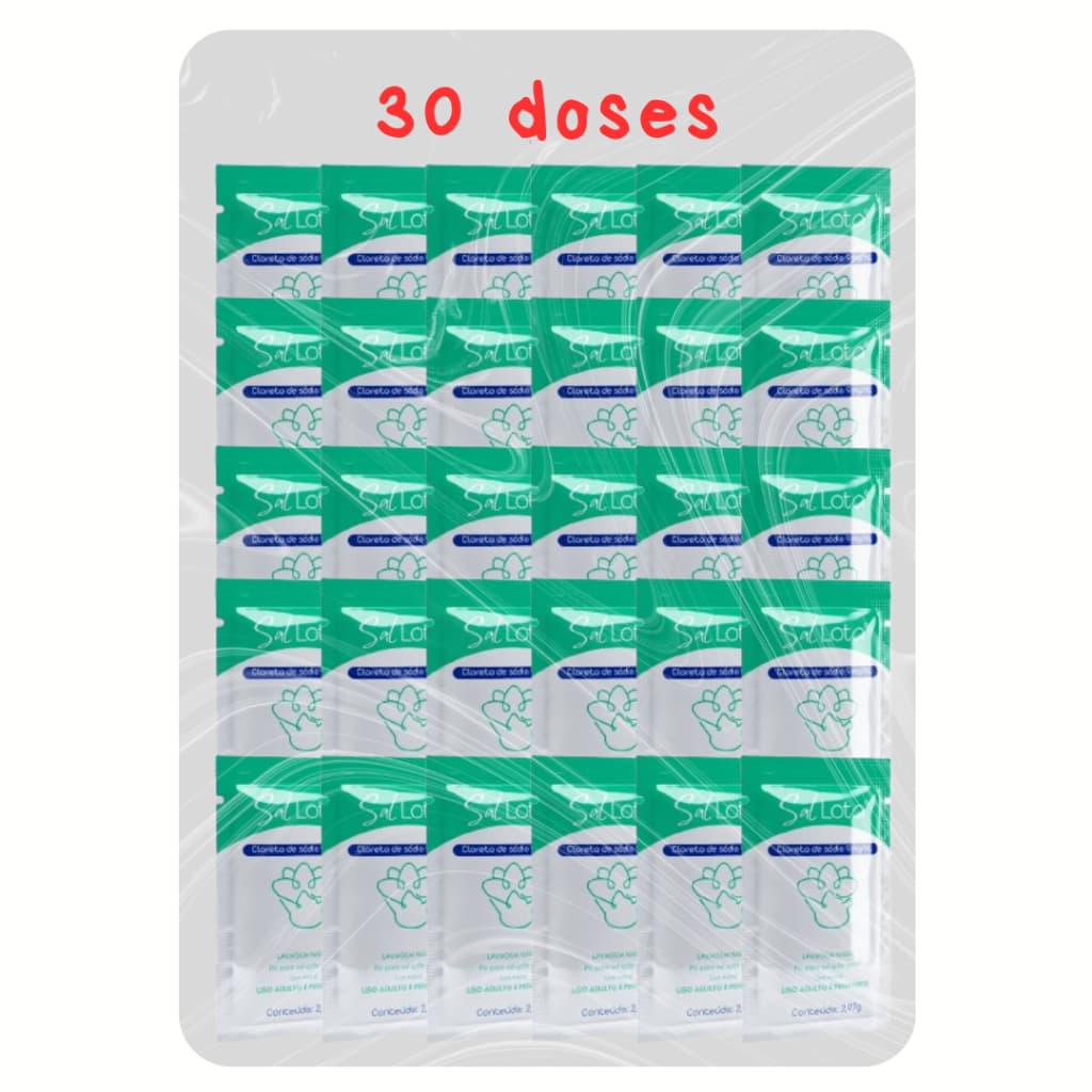 Sal Lota 0,9% | 30 doses | Lavagem nasal natural | Rinite e Sinusite