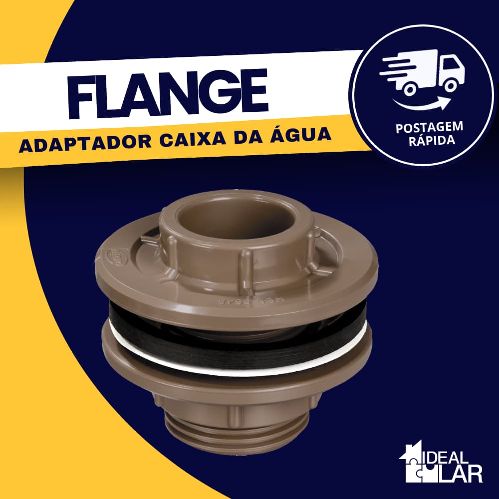 Adaptador Flange Pvc LR Caixa D'água Com Borracha De Vedação Diversas Medidas Durín