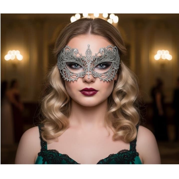 Mascara Venesiana Renda 50 Tons De Cinza baile formatura halloween festa