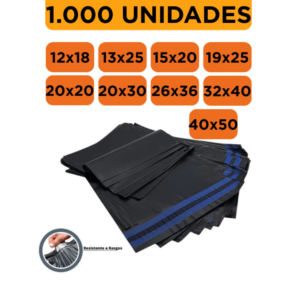 Kit 1000 Unidade Envelope de Envio Saco de Envio Cinza Embalagem 12x18 13x25 15x20 19x25 20x20 20x30 26x36 32x40 40x50