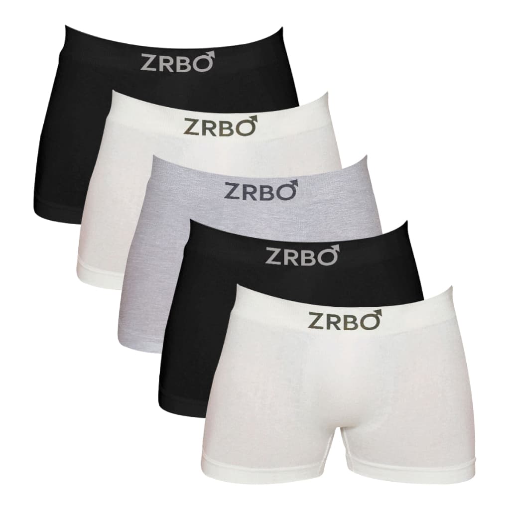 Kit 5 Cuecas Boxer Zrbo Masculina Original Lisa Algodão