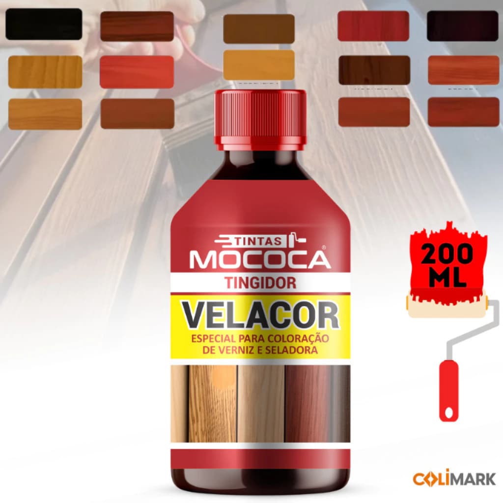Velacor Tingidor para Verniz e Seladora 200ml – Corante Concentrado para Madeira