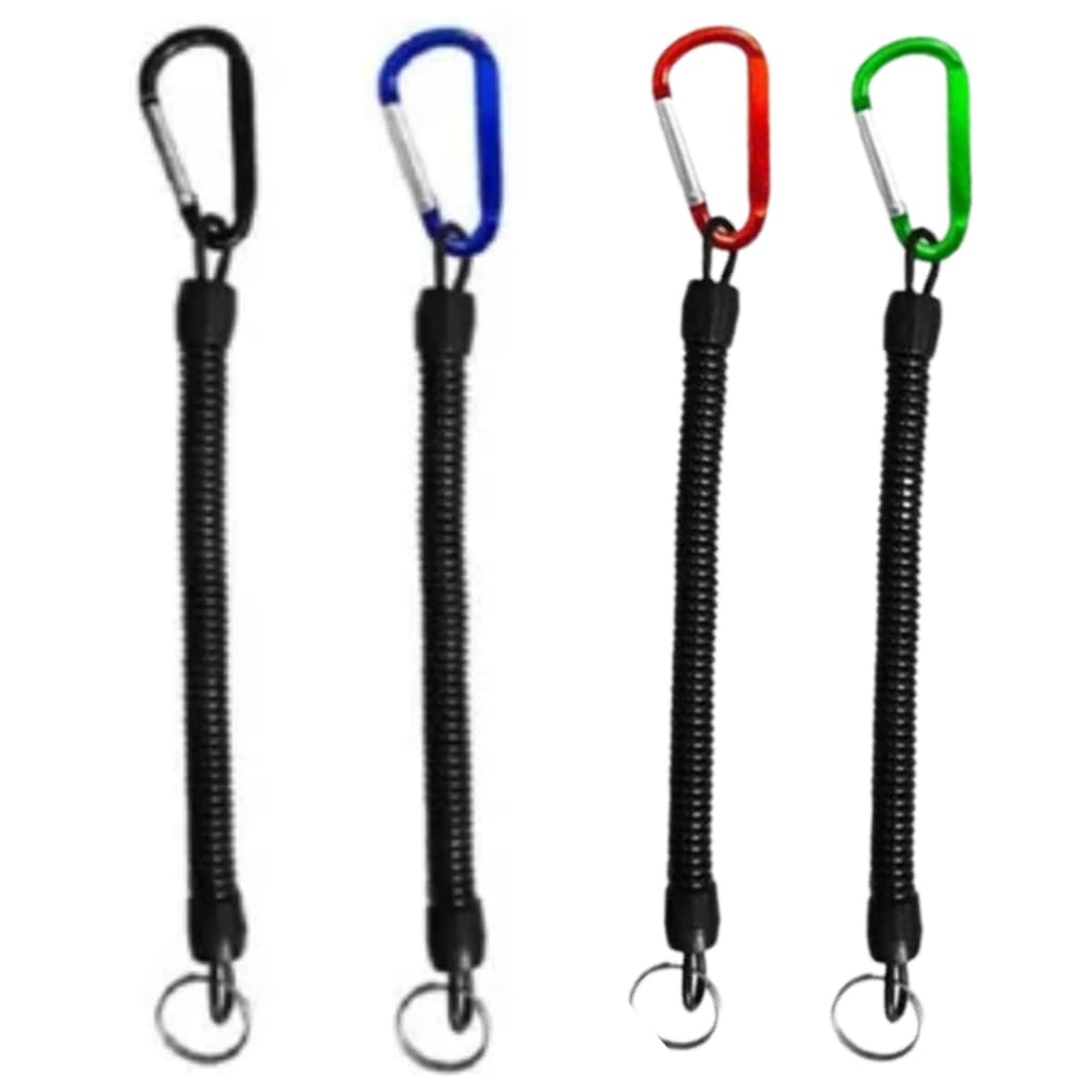 Cordão Salva Vara De Segurança Espiral Mosquetão De Alumínio