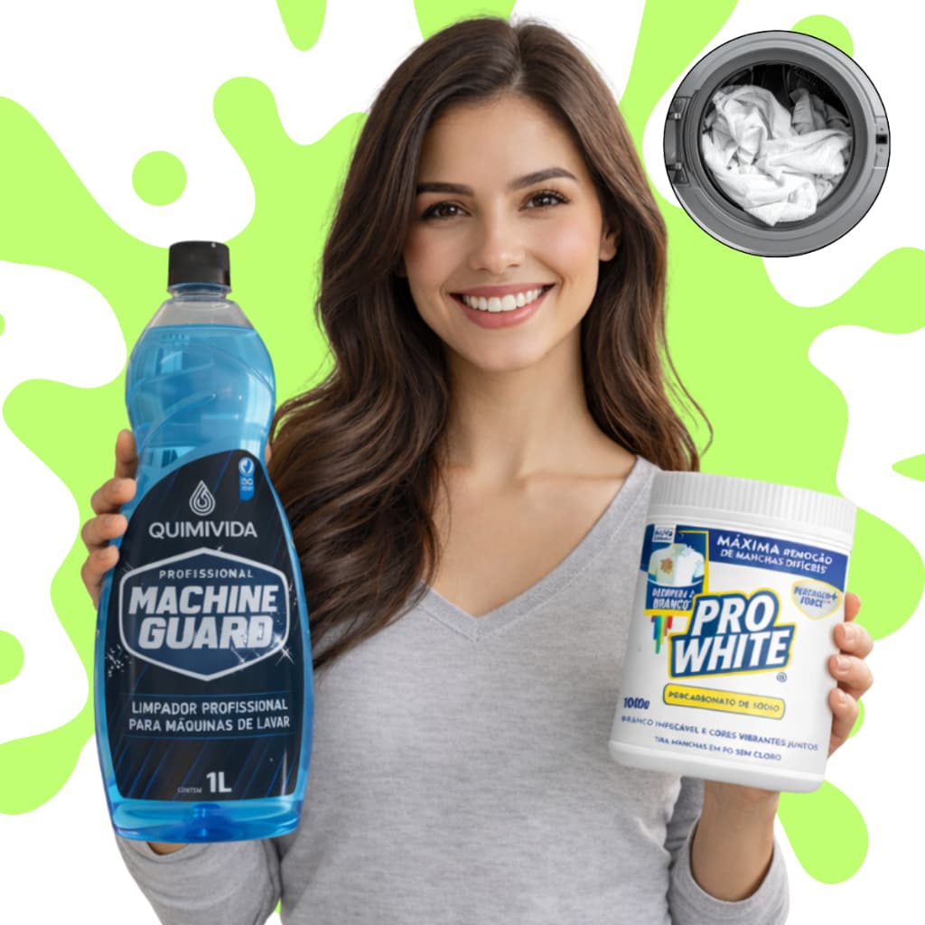 Kit 1KG Percarbonato de Sódio Tira Manchas + 1l Higienizador de Máquinas de Lavar