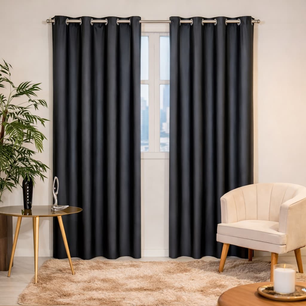 Cortina Blackout PVC 2,80 m x 2,30 m  Preto Black