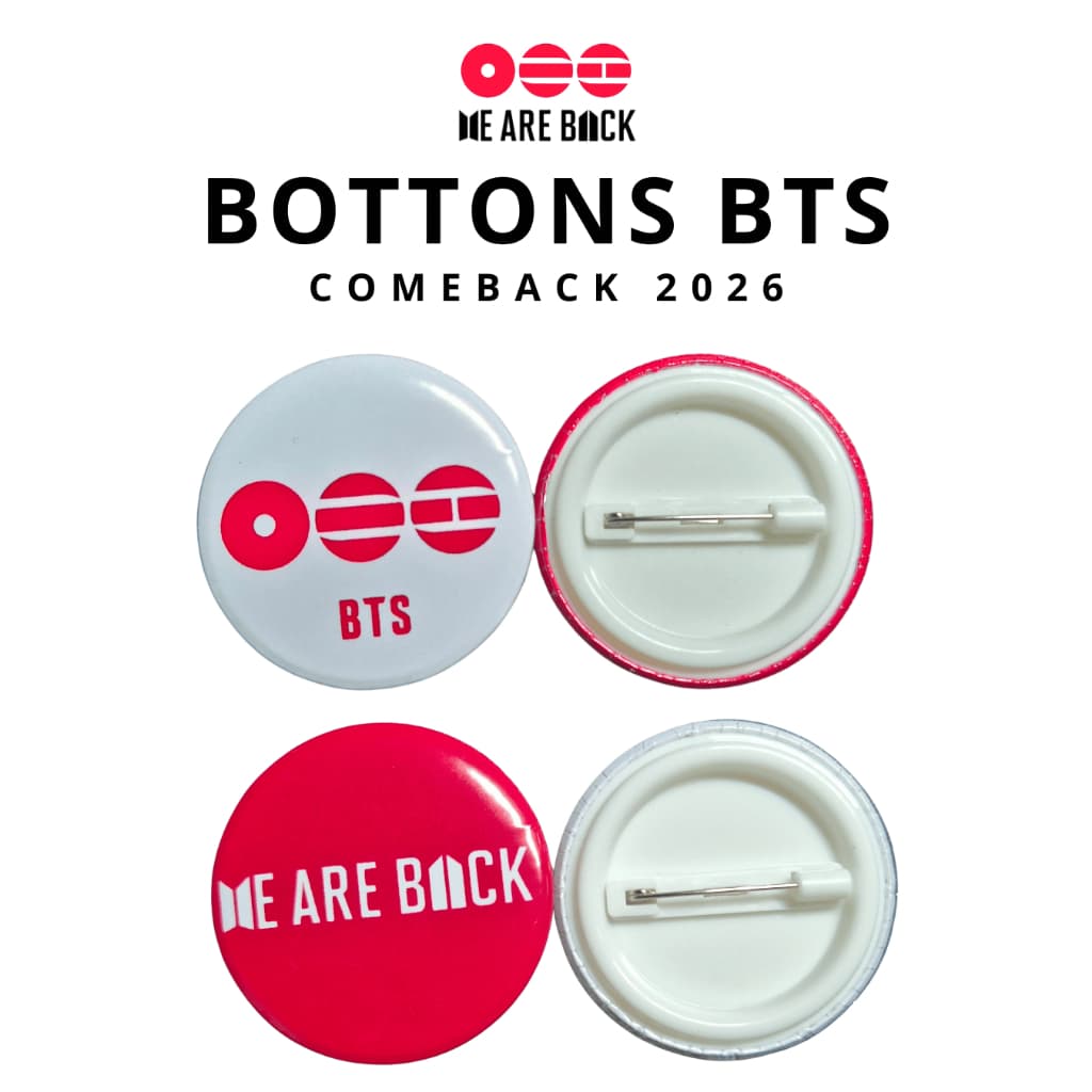 BOTTONS BTS COMEBACK 2026 FANMADE 4,5 CM - WE ARE BACK BANGTAN BOTONS KPOP ARMY