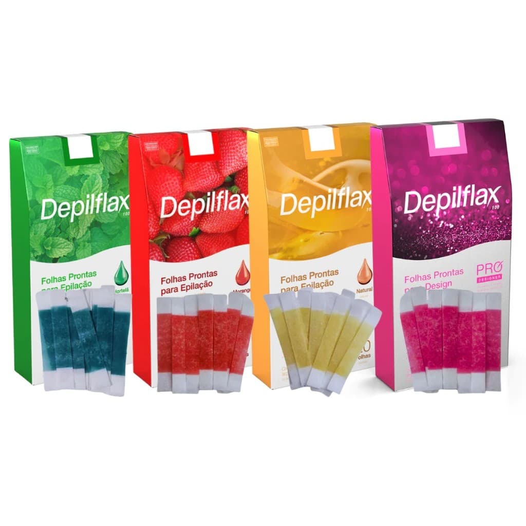 100 Tiras De Cera Depilatória Sobrancelhas Depilflax + escova MIMO!