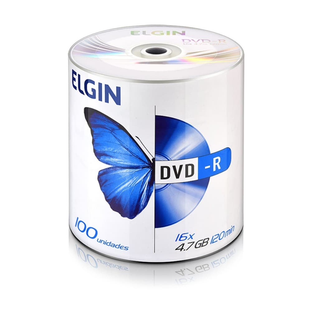 100 Unidades Dvd-r Virgem Elgin Logo 4.7gb 120 min