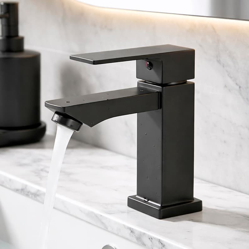 Torneira Lavabo Banheiro Luxo Metal Moderna 1/2 Quadrada Cuba