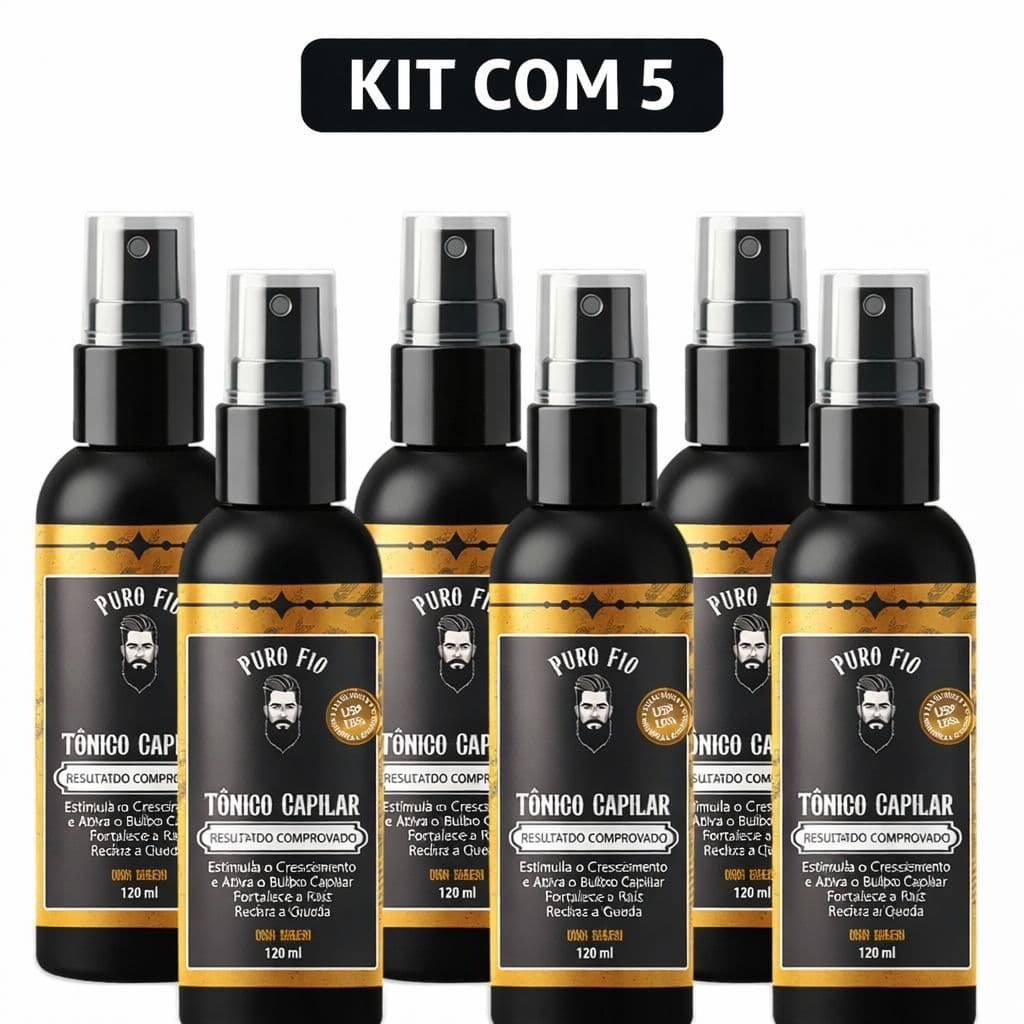 Kit 5 X Tônico Capilar Pro Barber MinoxDNACapilar Spray 120ml Crescimento Barba Cabelo Rápido Envio Imediato
