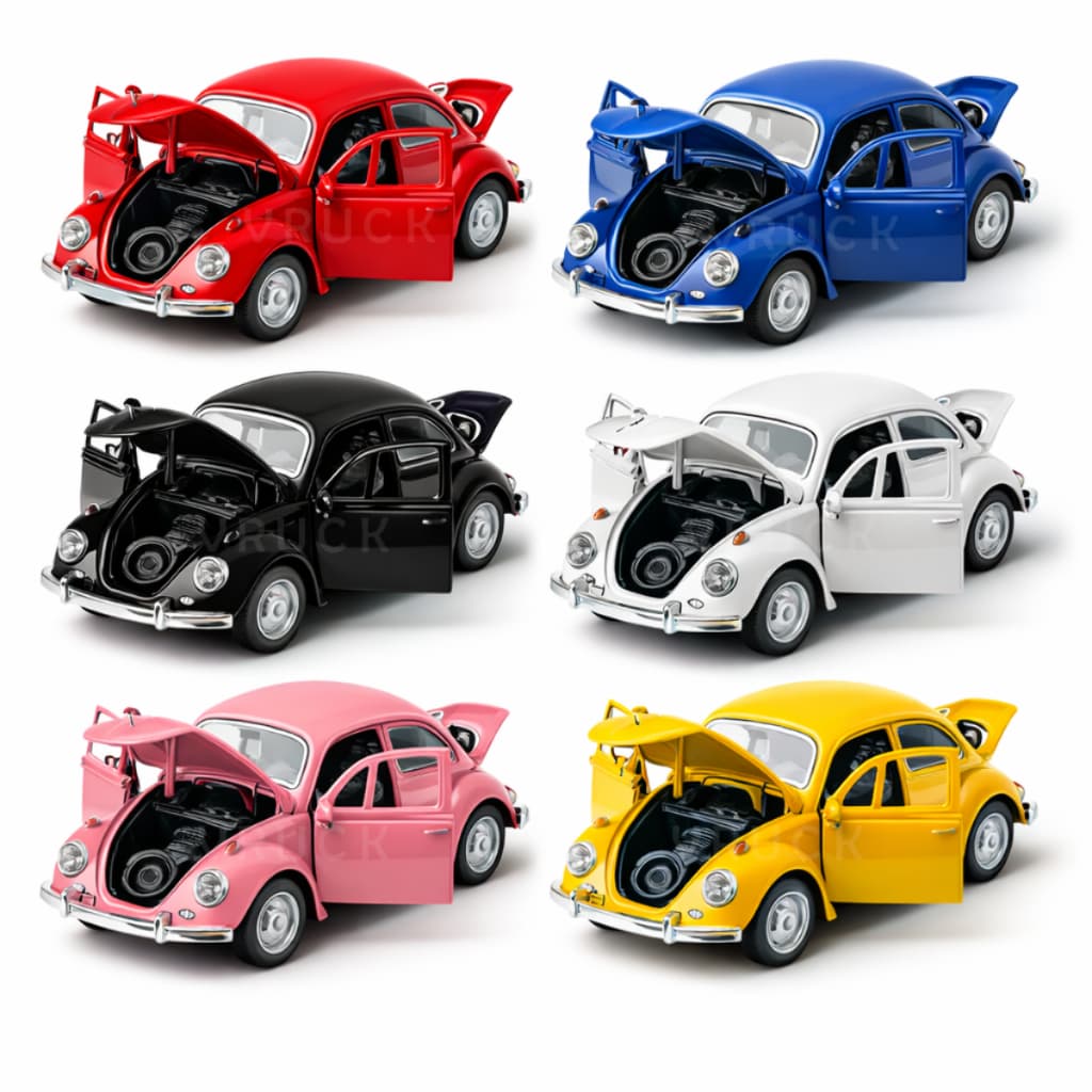 kit 1/2/4 Miniatura Fusca Carrinho Carro Metal Abre Porta 1:32 Escala Fricção Brinquedo