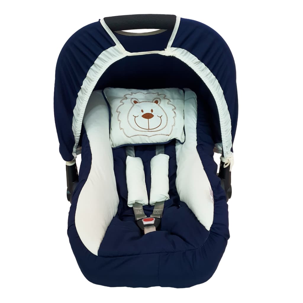 Kit Capa para Bebê Conforto Capota + Protetor de Cinto Travesseirinho Bordado para Menino e Menina