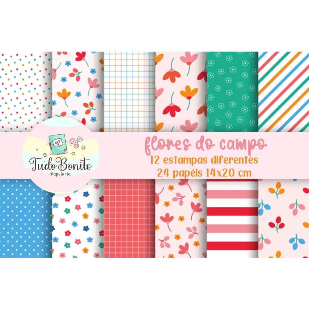 Kit 24 Papéis A5 Decorados 120 g Junk Journal Colagens Scrapbook Art Journal Journaling Devocional
