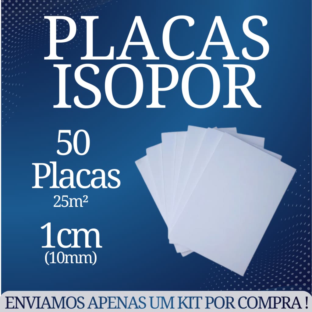 Kit Placas de Isopor Para Forro Teto F1 1000x500x10mm (1cm ) Antichamas Isolamento Termico Acustico