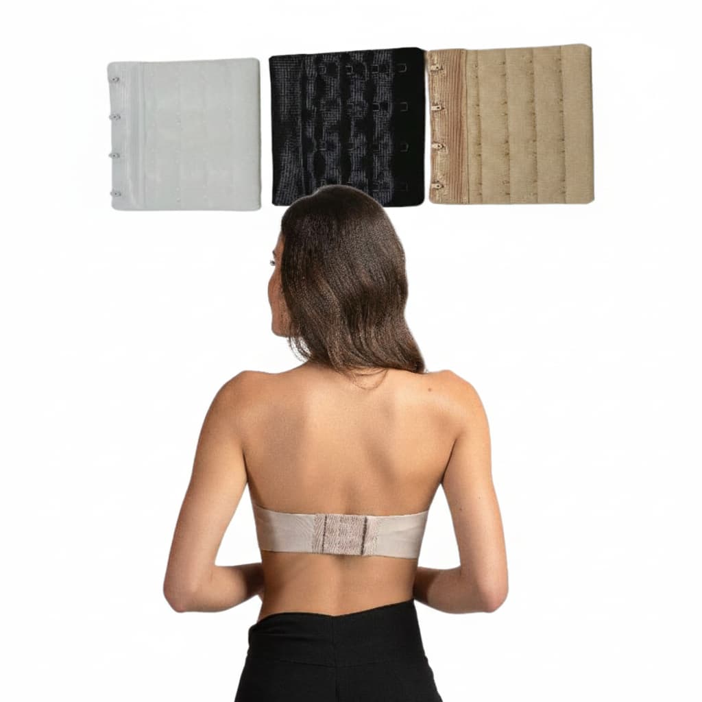 Extensor de Sutiã Super Largo 4x4 - Modelo 4 Ganchos 4 Regulagens -  Kit com 3 cores GG Grande