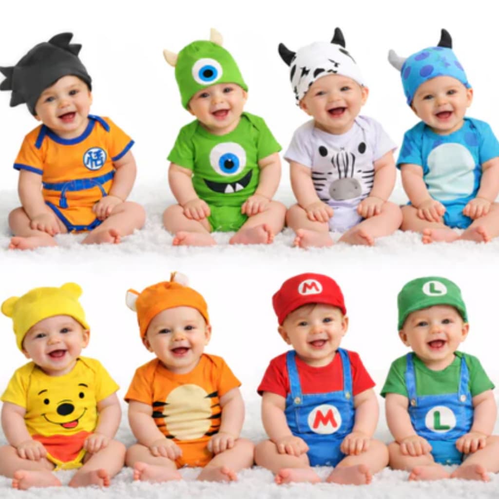 Body temático mêsversário - Fantasia Infantil Bebê Personalizado - Roupa tematica com touca