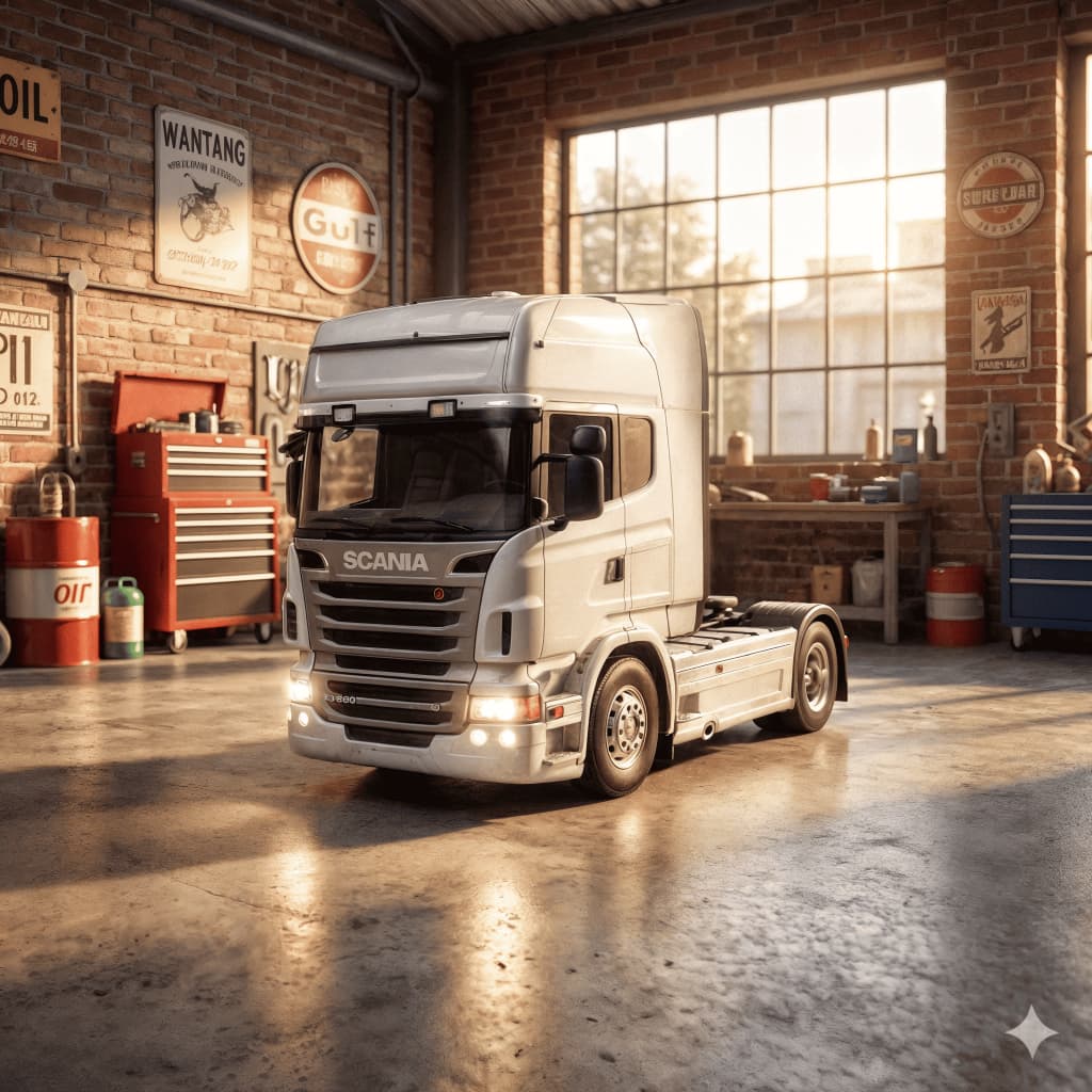 Miniatura Scania V8 R730 Caminhão de Coleção Cavalinho Mecânico Trucado Truck 1/64 Welly