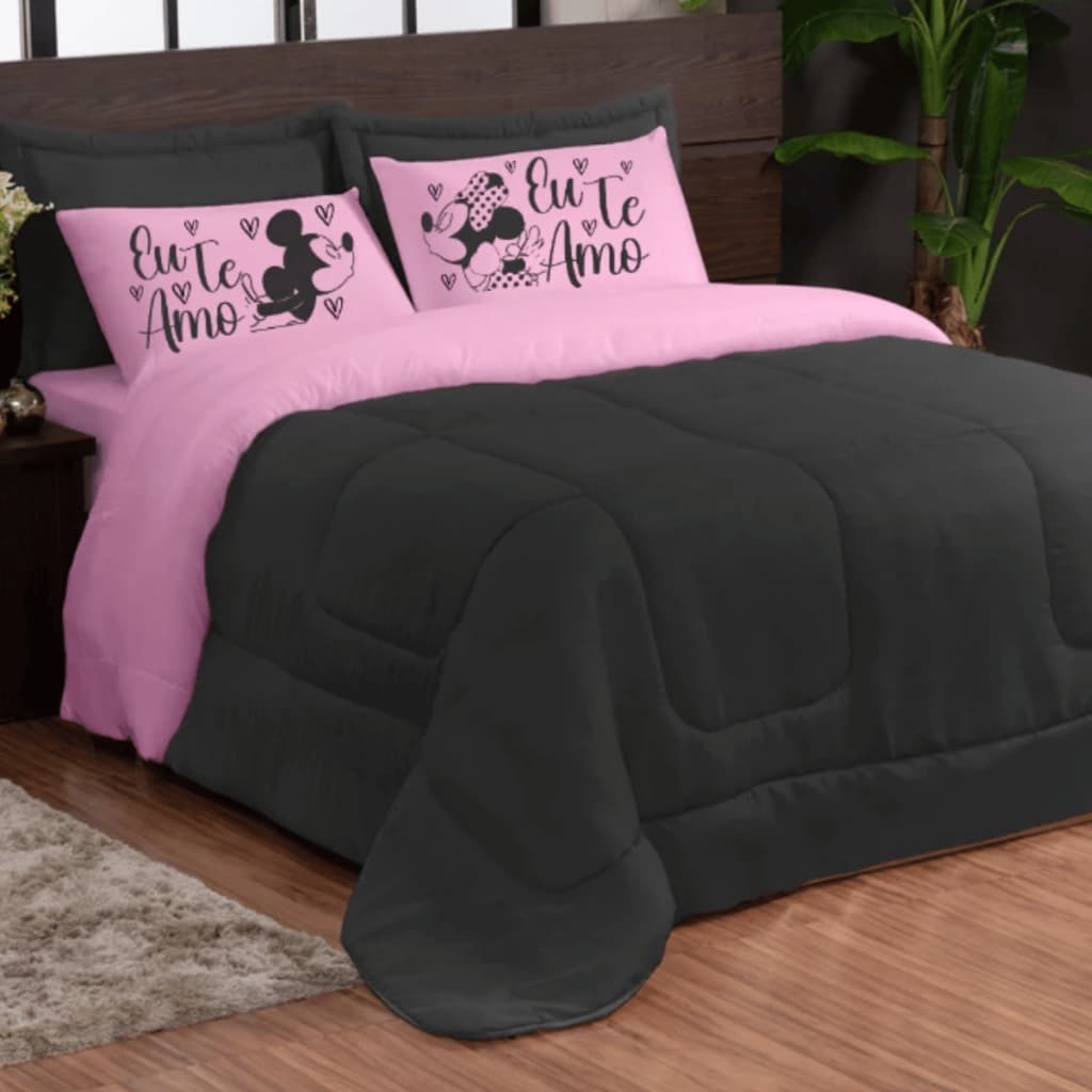 Jogo de Cama Casal Queen 3 peças Fronha Estampada Variedade de Cores