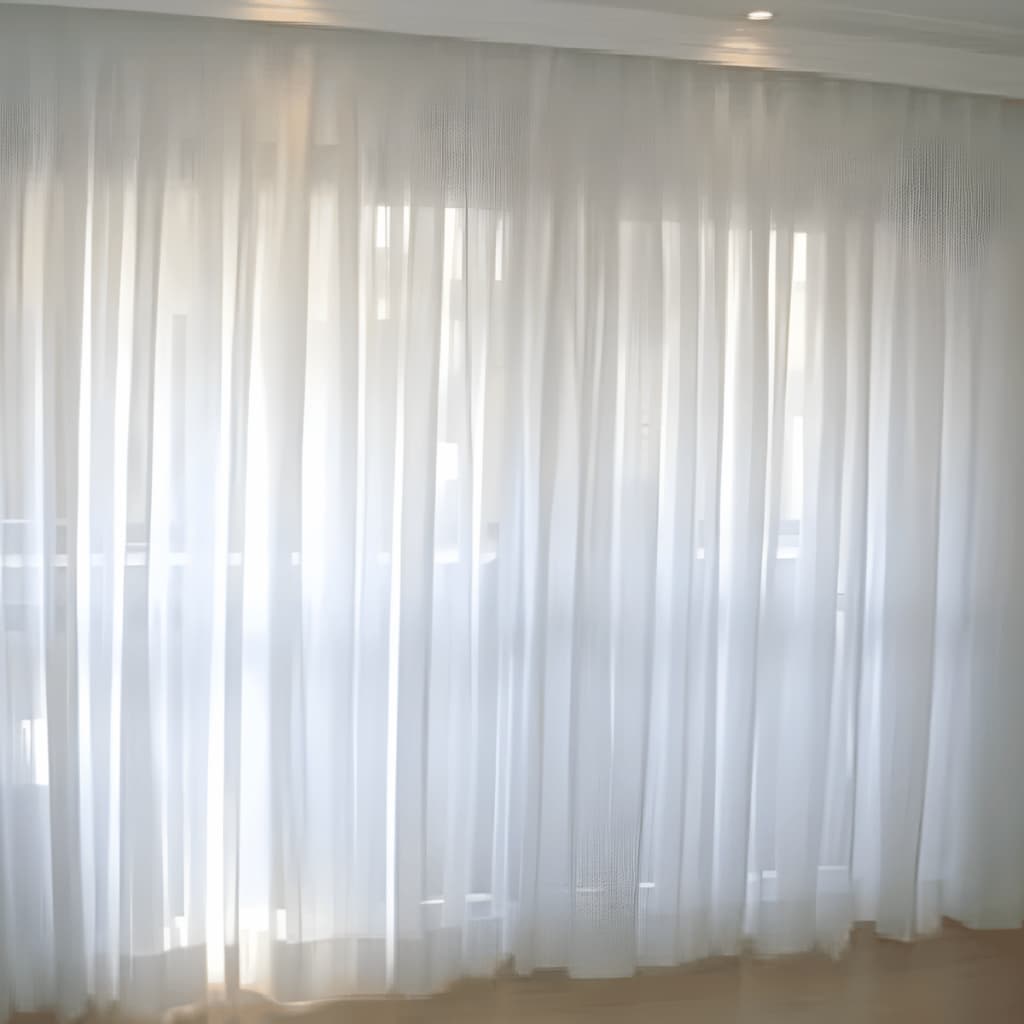 Cortina de Voal Branca Sem Forro 6,00x2,80 M para Varão Simples Leve e Elegante