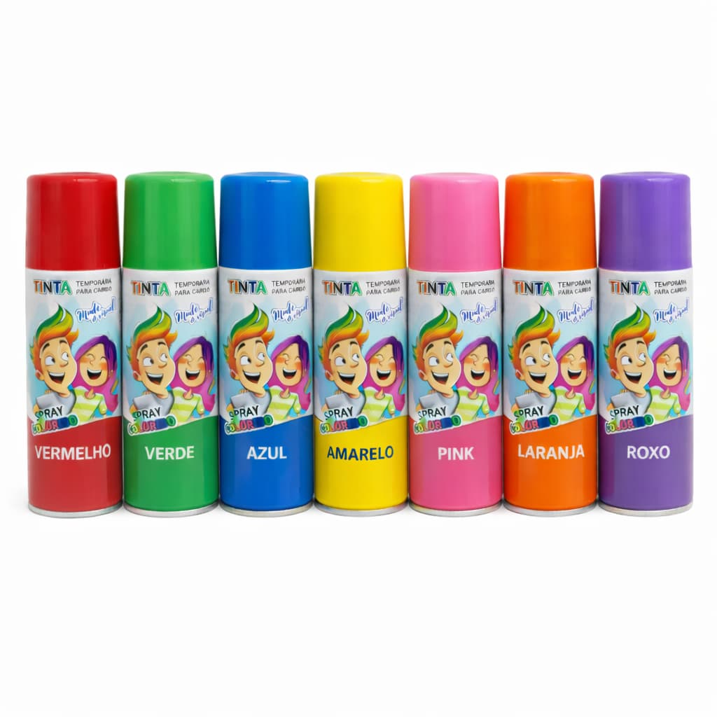 Spray Para Cabelo Tinta Temporária 150ml (80g) Ideal Para Festas e Carnaval