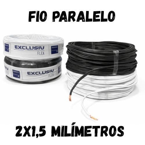 Fio Cordão Paralelo 2x1,5 mm com 100 metros e 50 metros