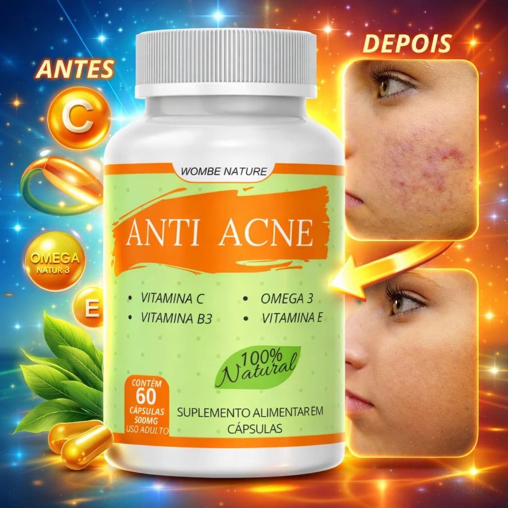 Anti Acne Original  + Vitaminas 60 Cápsulas - Envio Imediato