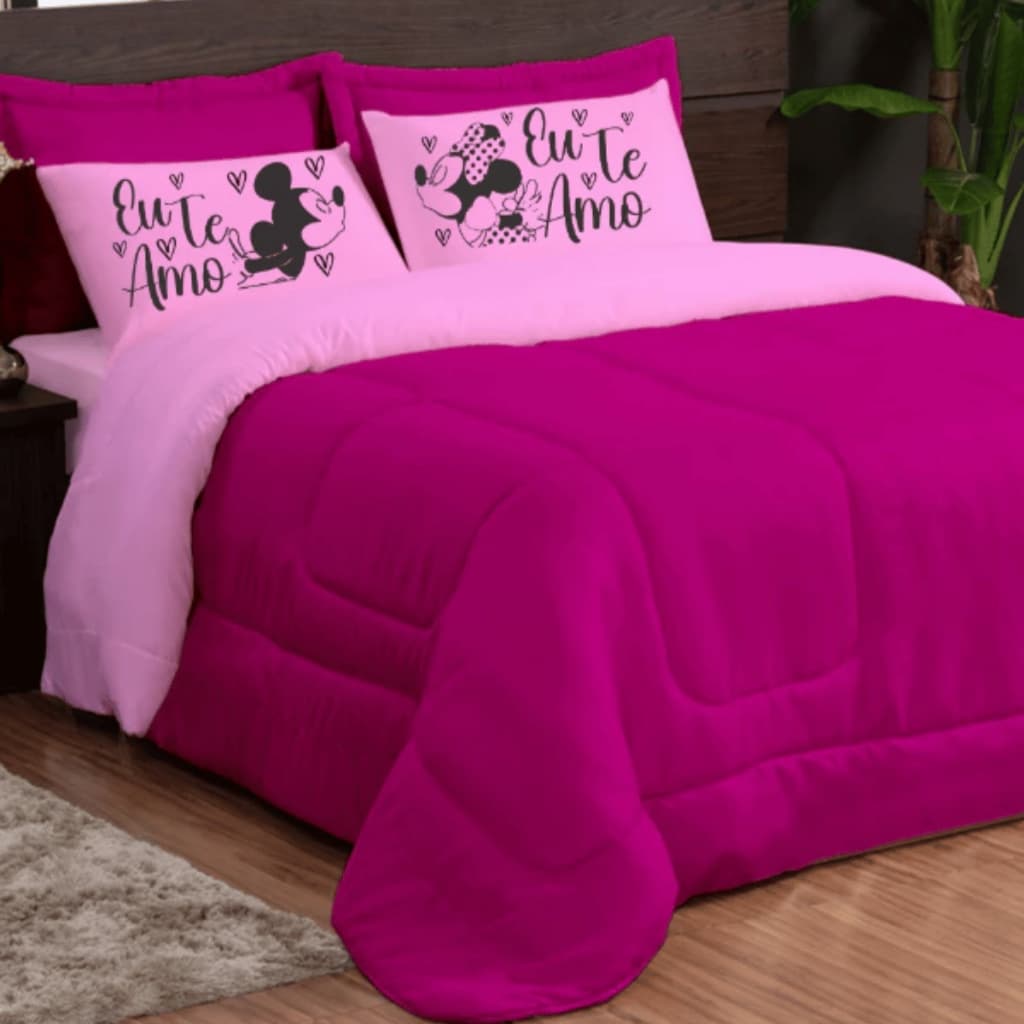 Kit 3 Peças Edredom + Fronha Estampada   Casal Queen