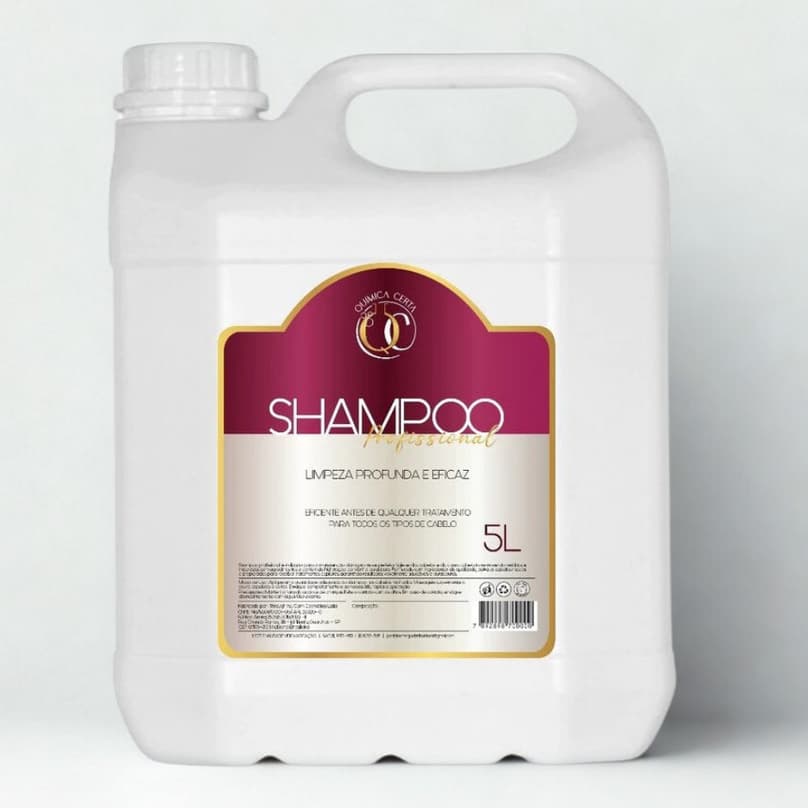 Shampoo Limpeza Eficaz Profissional Sem Sal Galão 5 Litros Química Certa