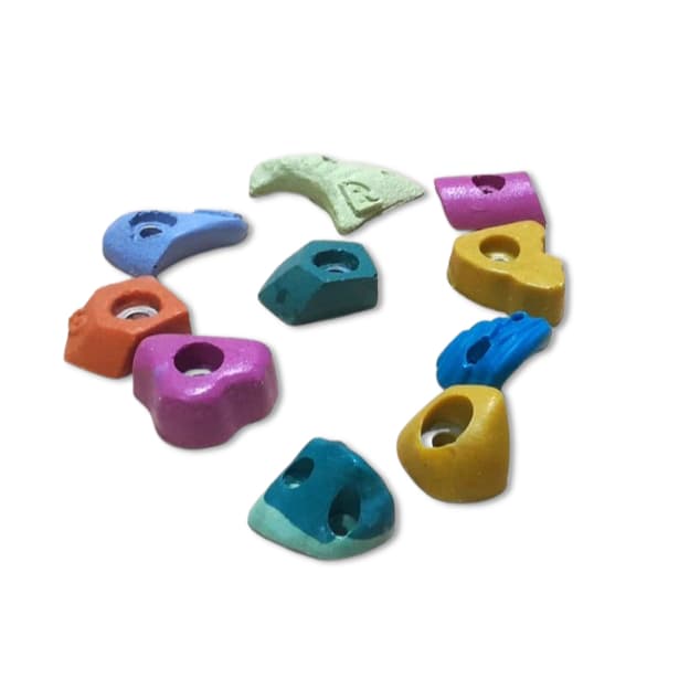 Kit com 10 agarras de escalada pequenas reglete coloridas para parede de escalada e boulder treino presente