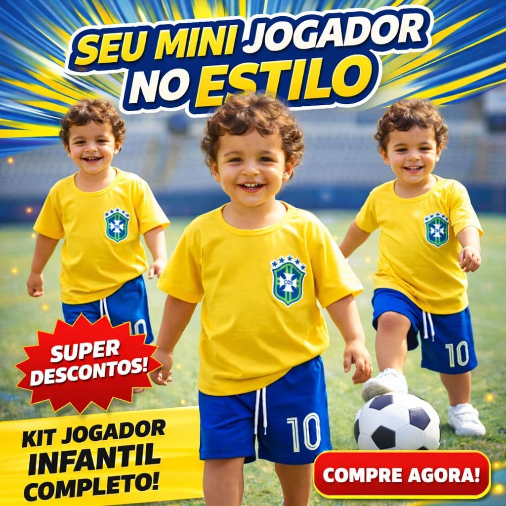 Conjunto Infantil Brasil 1 ao 3 | Roupa Infantil Seleção Brasileira | Menino