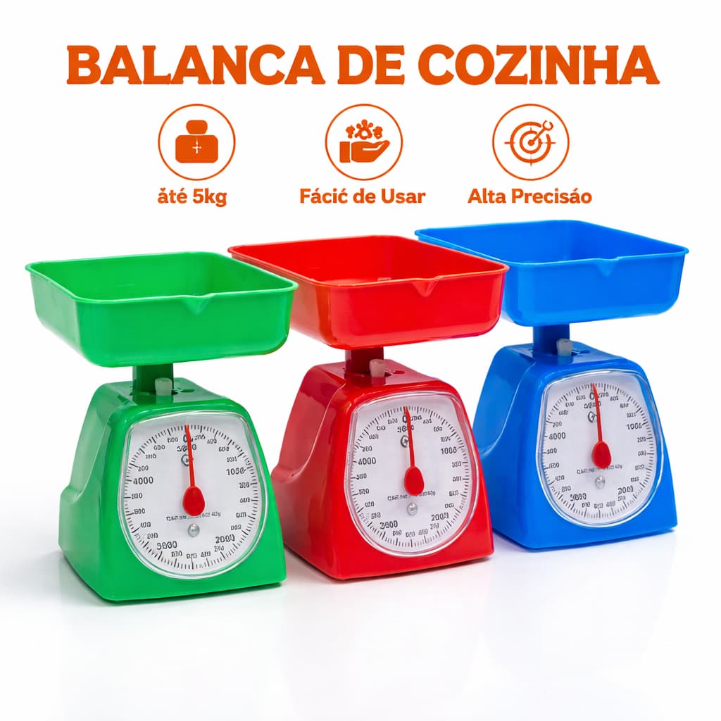 Balança de Cozinha 5 kg – Cores Sortidas – Bestfer