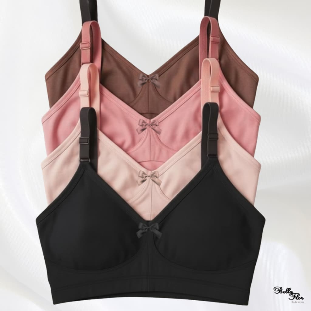 KIT COM 4 SUTIÃS Reforçados Plus Size Alta Sustentação Tecido Duplo Alças Grossas