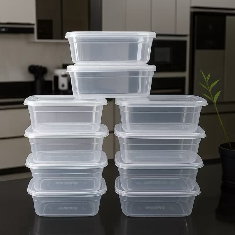 Kit Potes Marmita Fitness 500ml Bpa Free Reutilizável Transparentes Freezer Microondas Organizado