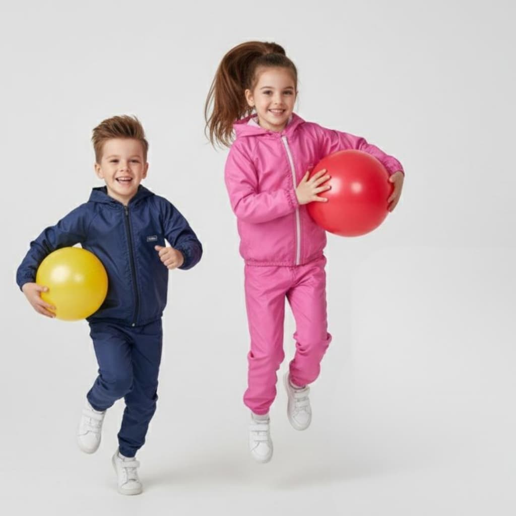 Conjunto Corta-vento Infantil Unissex Menino/Menina Básico Repelente a Água