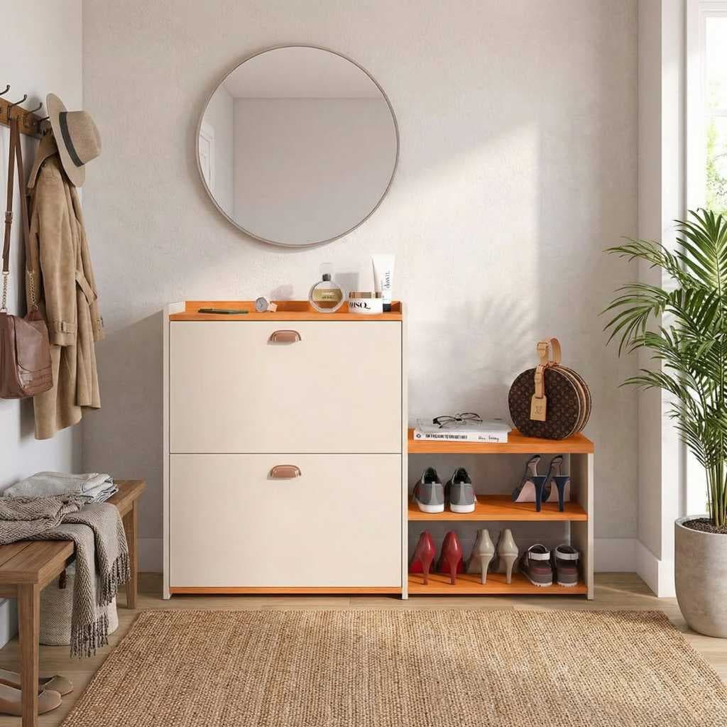 Sapateira Organizadora Sapato Banquinho Prateleira Gaveta Basculante Hall de Entrada Closet Luxo