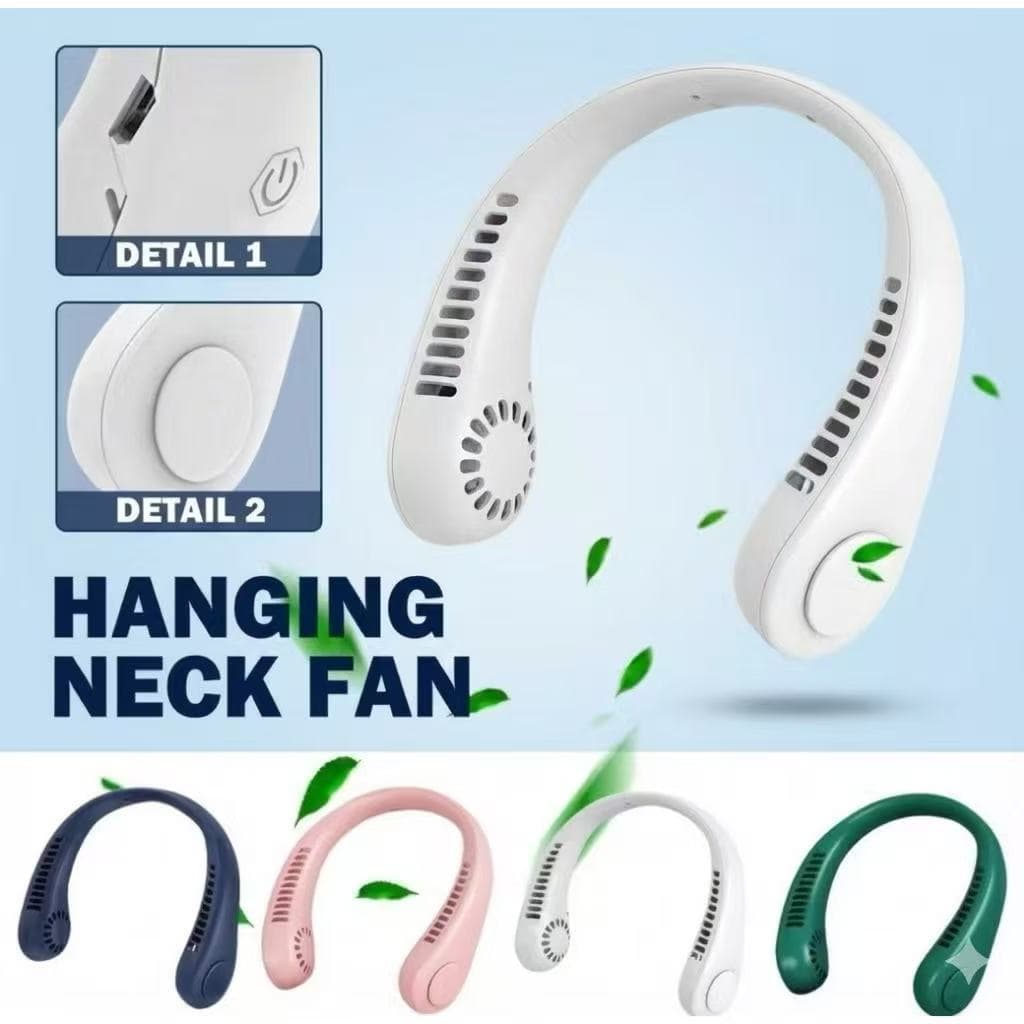 Ventilador Portátil de Pescoço Recarregável 3 Velocidades