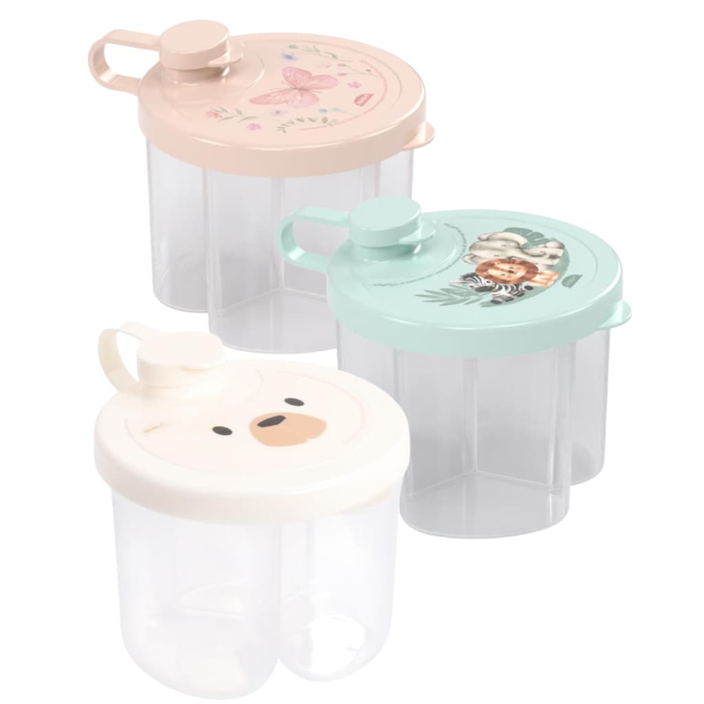 Pote Dosador de Leite em Pó e Fórmula com 3 Compartimentos e Marcadores 300ml Plasútil Novidade