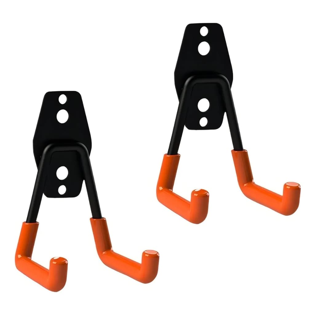 Kit 2 Suporte Aço Multiuso 23kg Parede Mangueira Bike Escada Cor Preto