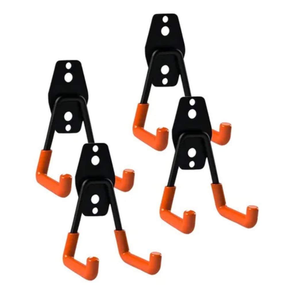 Suporte De Parede Aço Multiuso 23kg Bike Mangueira Escada Cor Preto Bestfer kit com 4 uni.