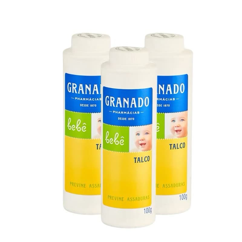 Kit 3 Talcos Bebê Granado Infantil 100g Original | Previne Assaduras